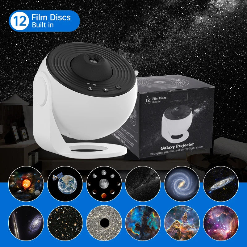 Night Light Galaxy Projector Starry Sky Projector 360 Rotate Planetarium Lamp For Kids Bedroom Valentines Day Gift Wedding Deco.